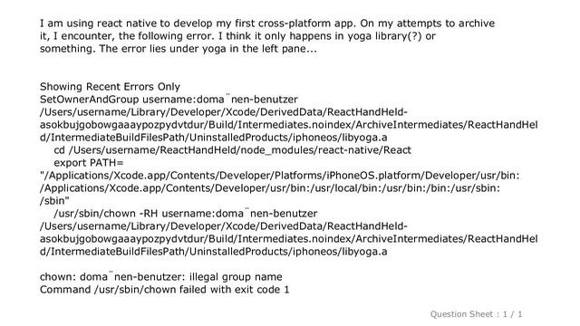 iOS : iOS archiving Command /usr/sbin/chown failed with exit code 1 смотреть онлайн