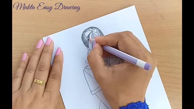 How to draw a girl with envelope/pencil sketch step by step смотреть онлайн