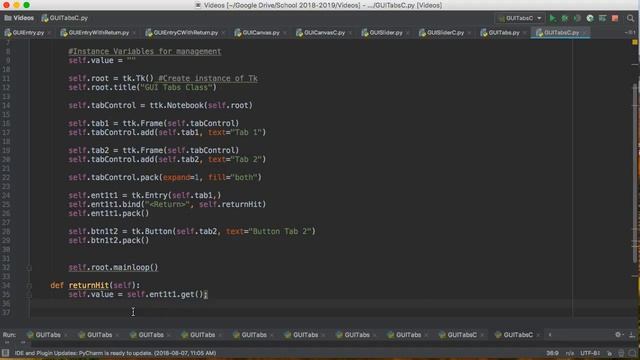 PYTHON3 TKINTER - GUI TABS (CLASS) MANAGING ELEMENTS смотреть онлайн