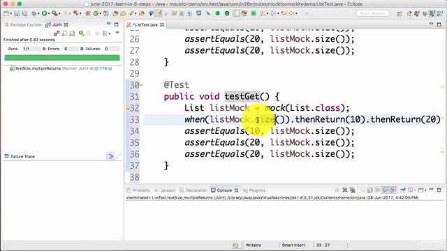 Spring framework Tutorial (061 Step 5 Mocking List interface) смотреть онлайн