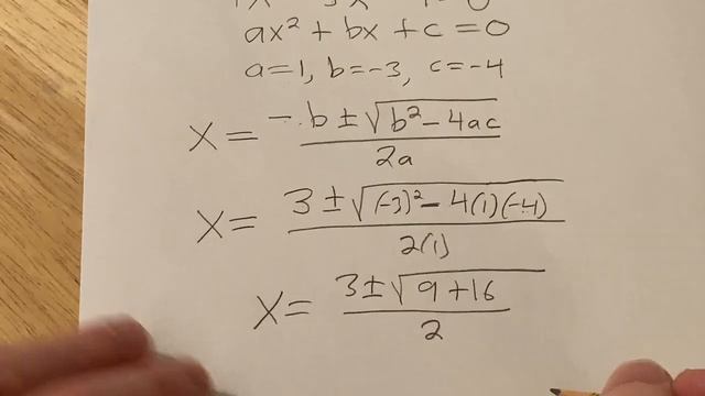 Solve the Quadratic Equation x^2 - 3x - 4 = 0 using the Quadratic Formula смотреть онлайн