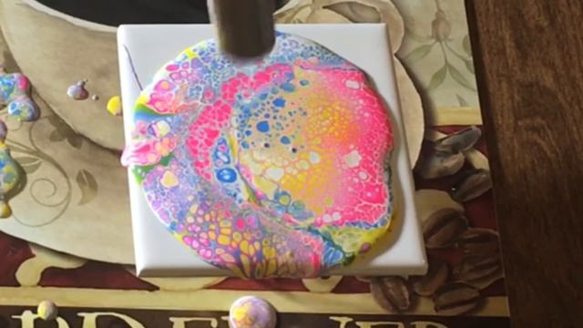 2020 Fluid Art #69 - Pink, Blue, & Yellow Coaster - Coaster #2 of 4 смотреть онлайн