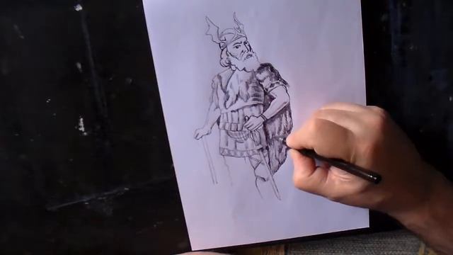 How to draw a Viking. How to draw people with a pencil смотреть онлайн