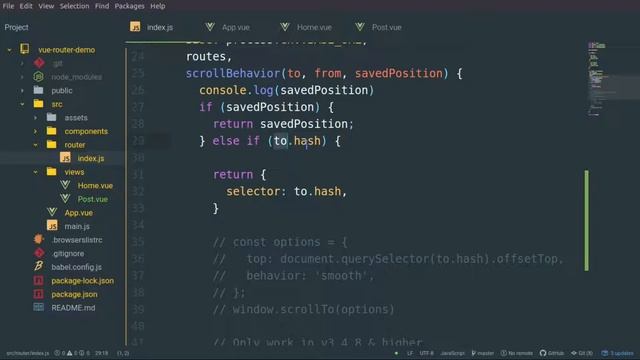 #19 Vue Router - Scroll Behavior смотреть онлайн