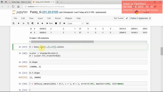 Coding Fuzzy C Means | Fuzzy Logic | python Jupiter notebook смотреть онлайн