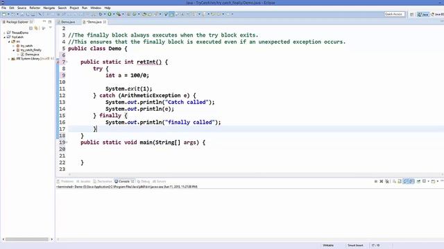 Try Catch and Finally - Always Executable code in Java смотреть онлайн