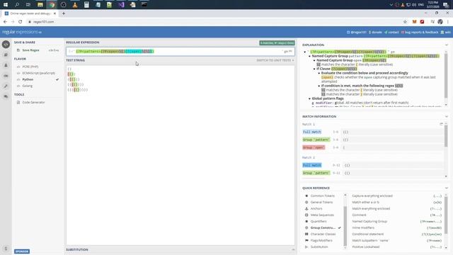 Python regular expressions: matching balanced parentheses смотреть онлайн