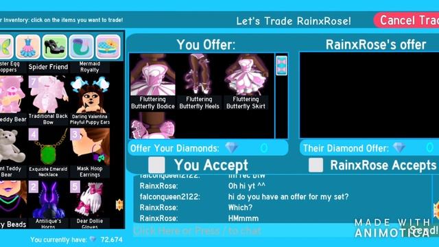 WHAT PEOPLE TRADE FOR THE FULL FLUTTERING BUTTERFLY SET| Roblox Royale High Trading смотреть онлайн