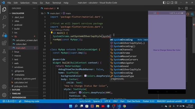 Flutter Status Bar Color | How to Change Status Bar Color in Flutter | Transparent Status Bar смотреть онлайн