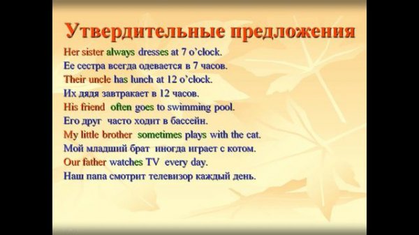 Present Simple (7 класс)