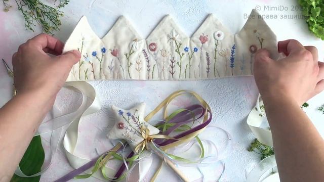 Модная вышивка - ОНЛАЙН-ШКОЛА - Корона и волшебная палочка смотреть онлайн