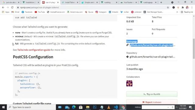 Vue CLi Tailwind CSS смотреть онлайн