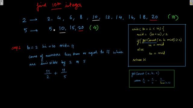 Nth Magical Number Binary Search Problem on Leetcode with Algorithm and Code смотреть онлайн