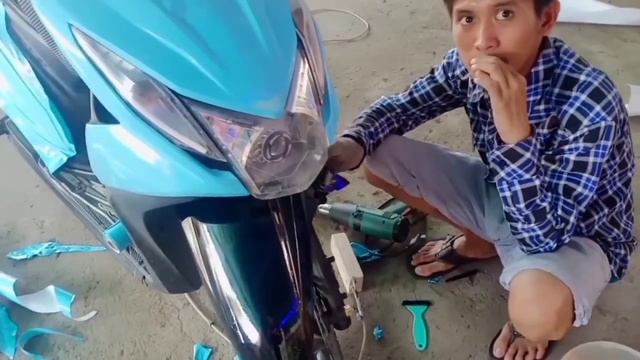 Pasang Skotlet Motor Beat Warna bIru Muda смотреть онлайн