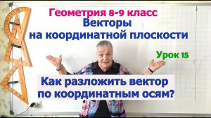 Разложение вектора по координатным осям. Единичный и координатные векторы. Геометрия 8-9 класс