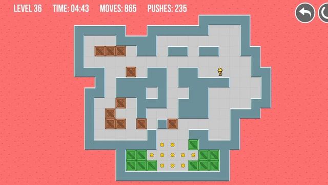 Sokoban level 36 classic puzzle game #36 Sokoban original and extra смотреть онлайн