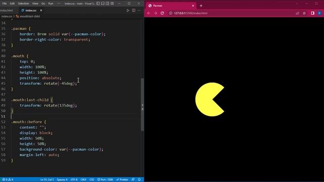 Pacman animation using html and css | Pacman html css | css animation project смотреть онлайн
