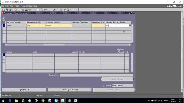 ORACLE - ERP - AP21.B - Thu tiền của NCC/NV từ các khoản giảm trừ công nợ phải trả NCC/NV. смотреть онлайн