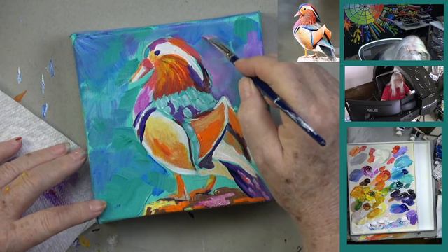 Marty Mandarin Duck | Beginners Acrylic Tutorial Step by Step | The Painted Bird Hop смотреть онлайн