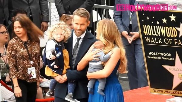 Ryan Reynolds & Blake Lively's Kids Inez & James Steal The Show At His Walk Of Fame Ceremony