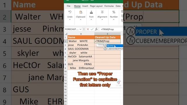 Clean up names list in Microsoft Excel by removing extra spaces and capitalizing first letters only смотреть онлайн