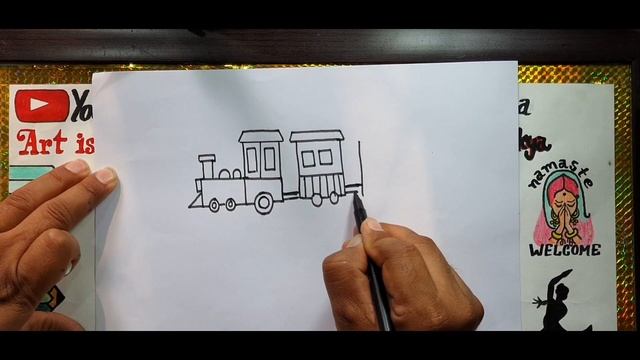 Easiest Trick to Learn Sketch / Draw : Class - 35 ( Train by 'T' ) смотреть онлайн