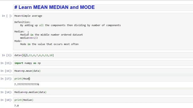 Learn Mean Median and Mode in python for data science смотреть онлайн
