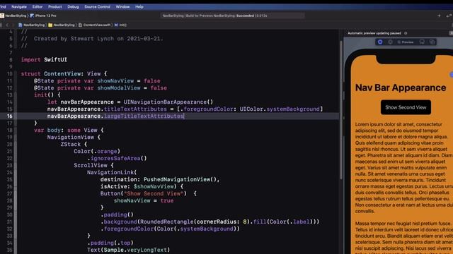 Navigation Bar Styling in SwiftUI смотреть онлайн