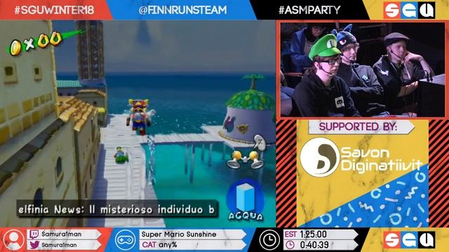 Speed Games United Winter 2018 - Super Mario Sunshine Any% by Samura1man смотреть онлайн
