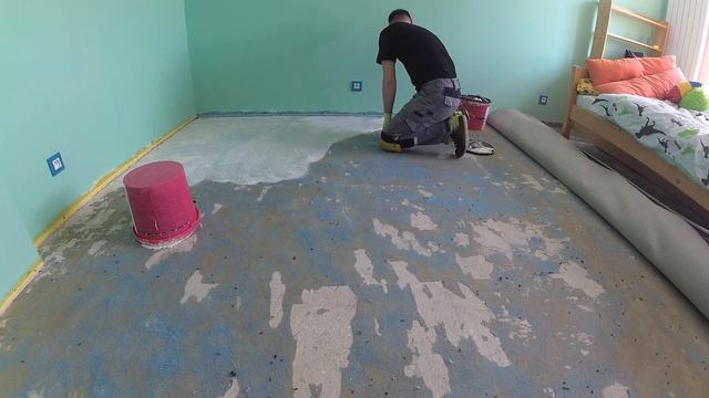 Процесс укладки ковролина | коврового покрытия. Быстро, понятно, просто. смотреть онлайн