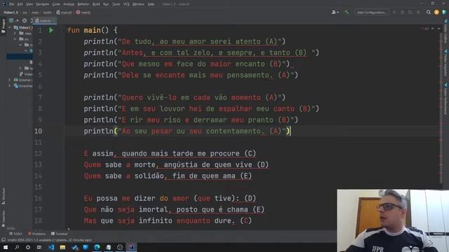 Programação Básica - Kotlin - Aula 1.5 - Correção Exercício Soneto смотреть онлайн