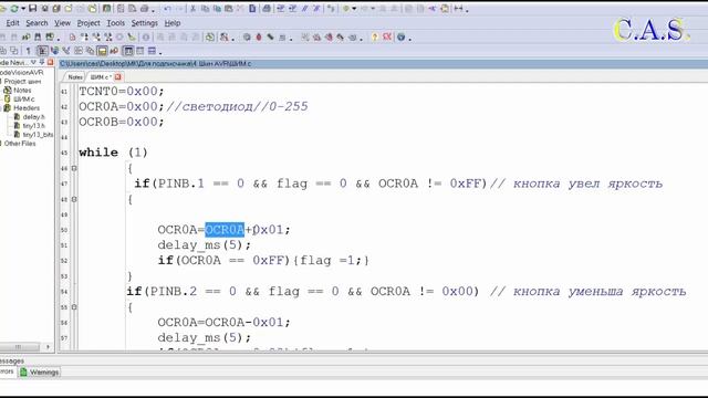 ШИМ на Attiny 13, AVR, CodeVisionAvr смотреть онлайн