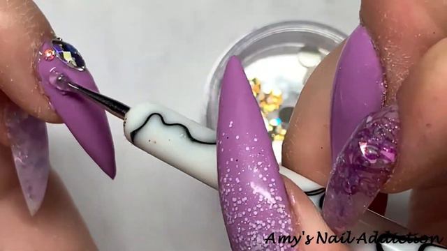Purple Bling Nail Tutorial смотреть онлайн