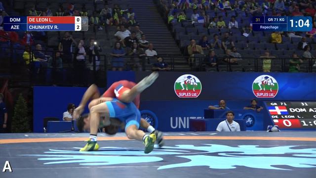 Repechage GR - 71 kg: R. CHUNAYEV (AZE) df. L. DE LEON (DOM) by VSU, 8-0 смотреть онлайн