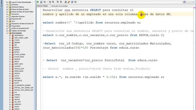 SISTEMAS UNI - ORACLE SQL - G3V07 - CONSULTAS A UNA TABLA смотреть онлайн