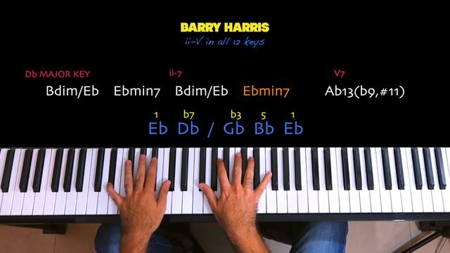 BARRY HARRIS Tutorial 2-5 Chords Progression in all 12 keys | JAZZ PIANO CHORDS EXERCISE смотреть онлайн