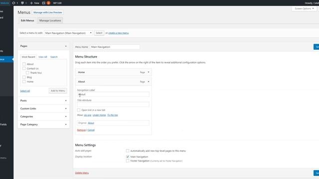 WordPress - Delete a Tab in your Navigation / Menu смотреть онлайн