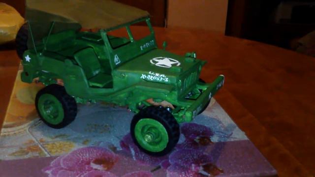 Jeep Willys MB hand-made toy. Джип Виллис из пластилина. смотреть онлайн