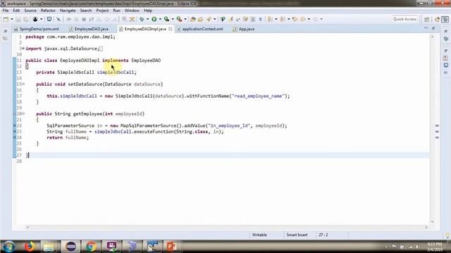 Spring - Calling a stored function using SimpleJdbcCall | Spring JDBC tutorial | Spring JDBC смотреть онлайн