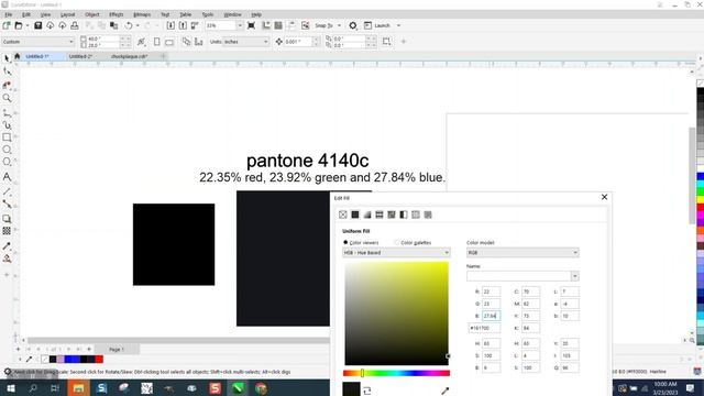 Corel Draw Tips & Tricks Add a Pantone 4140C color смотреть онлайн