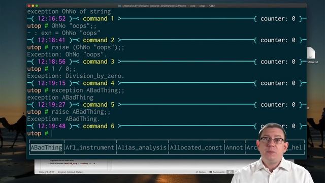 Exceptions | OCaml Programming | Chapter 3 Video 21 смотреть онлайн