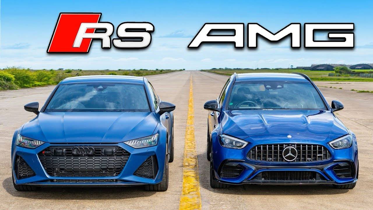 Кто победит в заезде: новый AMG C63 против Audi RS7 Performance? смотреть онлайн