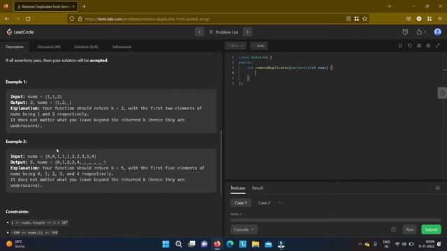 26. Remove Duplicates from Sorted Array|| leetcode daily challange смотреть онлайн