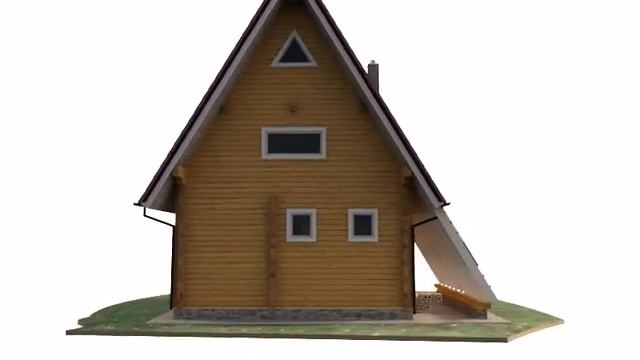 Необычная баня из бруса с чердаком A-22 смотреть онлайн