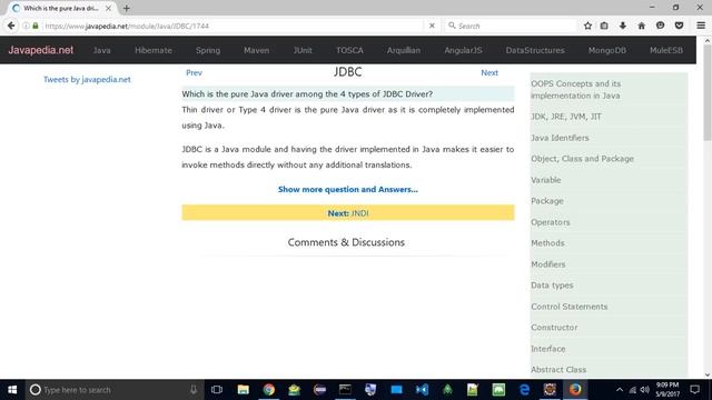 Which is the pure Java driver among the 4 types of JDBC Driver?
| javapedia.net смотреть онлайн