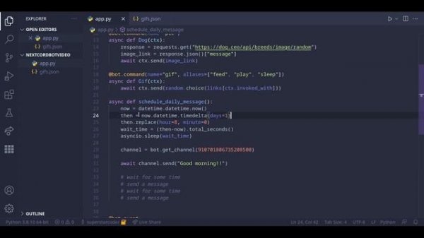 Discord Bot Tutorial Python Nextcord | Sending a Message at a Specific Time | Part 3