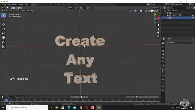 How to Create 3D Text in Blender || Easy Text || Blender Text Tutorial смотреть онлайн