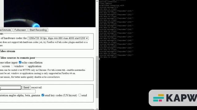 Web RTC data channel UV4l server смотреть онлайн