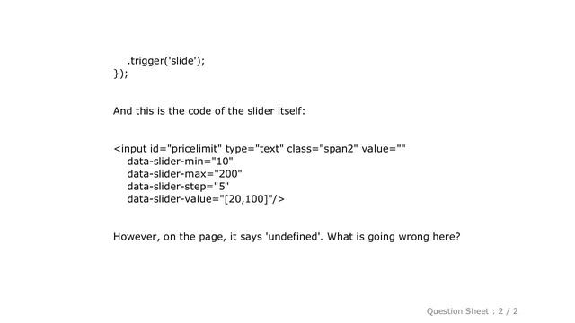 HTML : Getting variables from a Bootstrap slider смотреть онлайн
