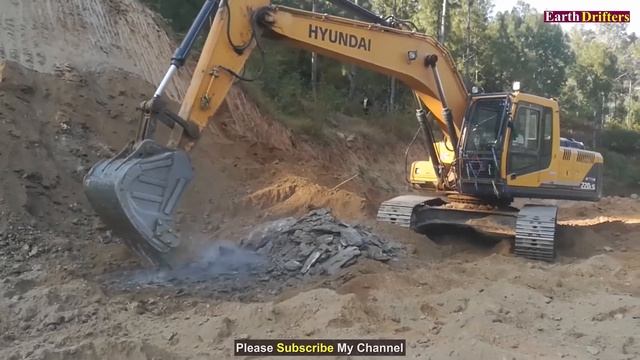 Hyundai 220 Excavator Cutting Hill- Hilly Road Construction -Excavator Video - Part 7 смотреть онлайн